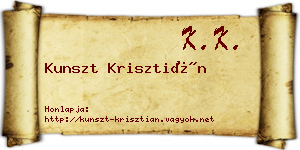 Kunszt Krisztián névjegykártya